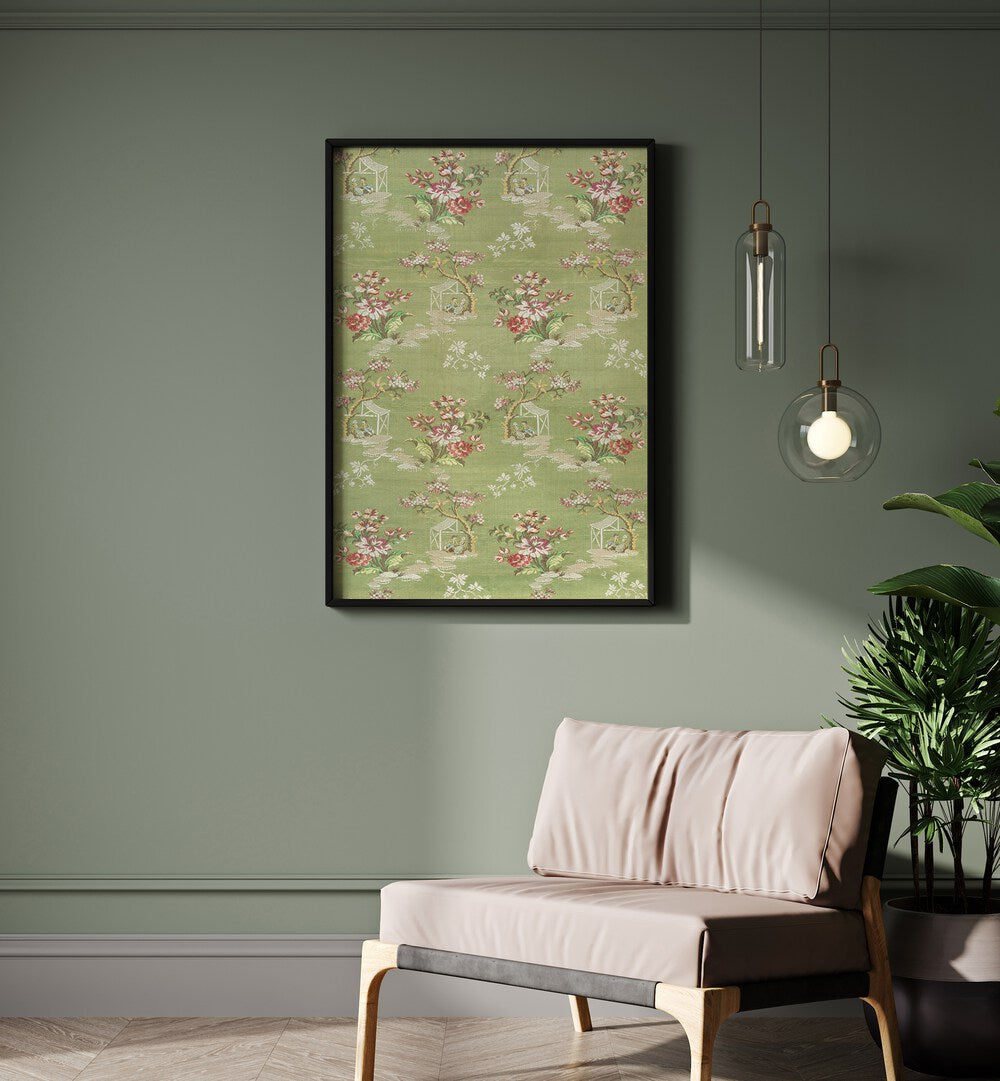 Elegant EMMA SLIK I BOTANICAL, FLORAL FLOWER PAINTINGS adorn a stylish room, enhancing decor with vibrant beauty.