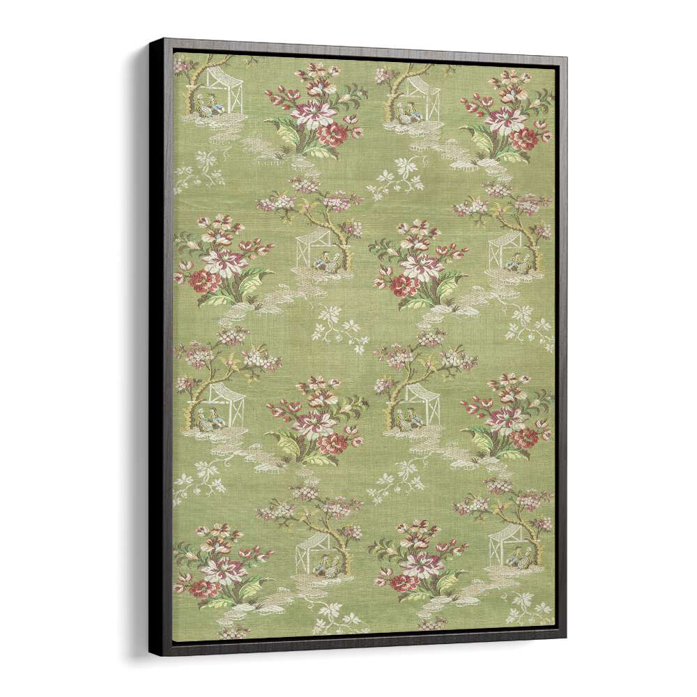 Elegant EMMA SLIK I BOTANICAL, FLORAL FLOWER PAINTINGS in a black floater frame, perfect for transforming your space.