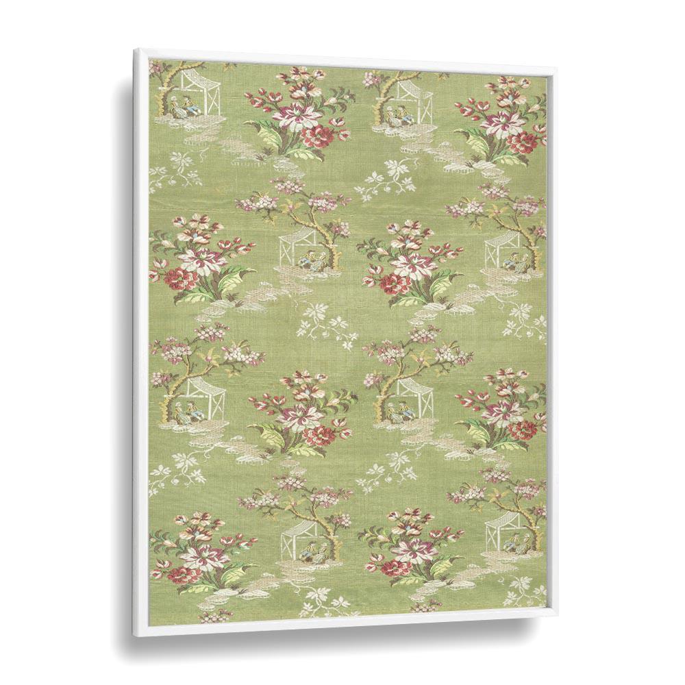 Elegant EMMA SLIK I BOTANICAL, FLORAL FLOWER PAINTINGS in a white frame, perfect for enhancing any room's decor.