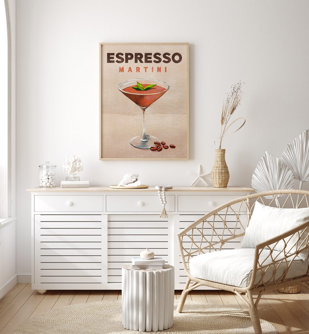 Chic ESPRESSO MARTINI, BAR decor elevates your space, capturing the essence of sophisticated nightlife.