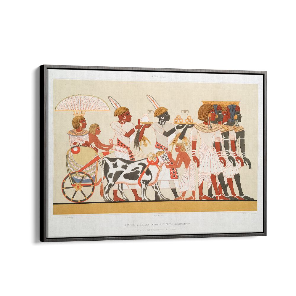 Ethiopian Princess Arrival in Thebes, a stunning Egyptian art painting reflecting cultural elegance and grandeur.