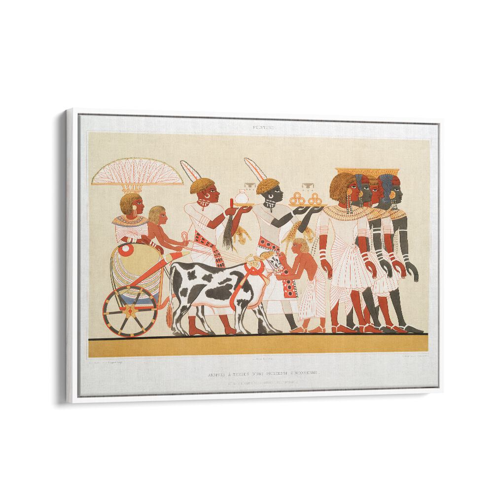 Ethiopian Princess Arrival in Thebes, Egyptian art paintings showcasing historical elegance and cultural beauty.