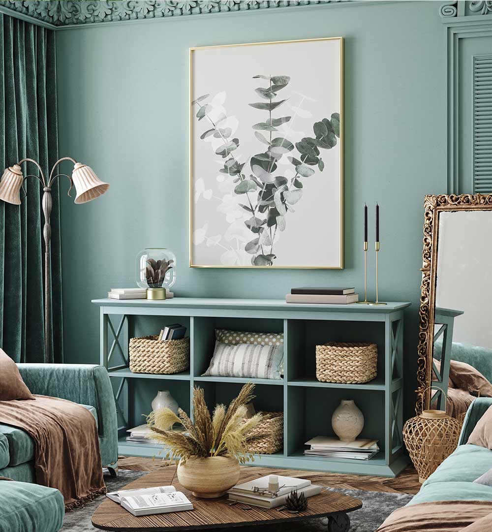 EUCALYPTUS CREATIVE VII, FLORAL FLOWER PAINTINGS enhance your space with vibrant abstract floral art and natural elegance.