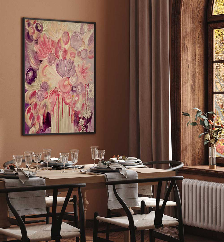 Brighten your space with EVERLASTING LOVE, FLORAL FLOWER PAINTINGS showcasing vibrant abstract floral designs.