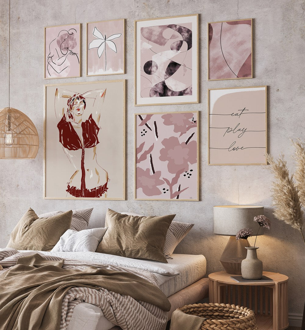 Stylish Exotica Gallery Wall at Asian Monk, featuring framed art prints perfect for living rooms and kitchens.
