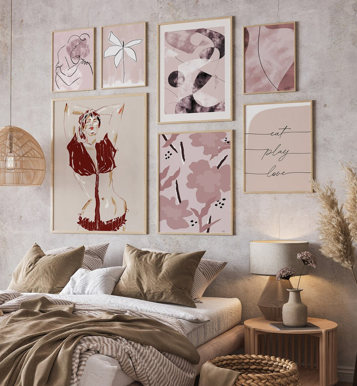 Stylish Exotica Gallery Wall at Asian Monk, featuring framed art prints perfect for living rooms and kitchens.