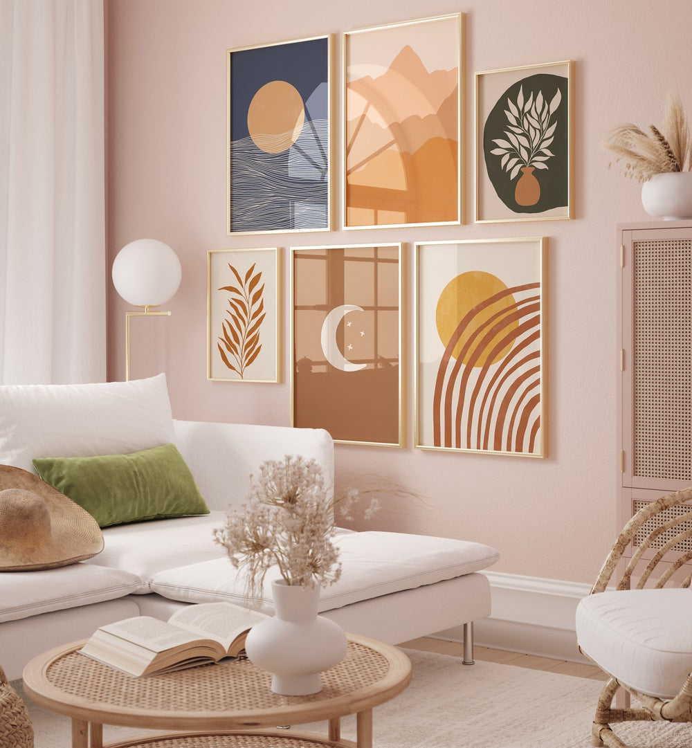 Elevate your space with the Earth Tones Gallery Wall, showcasing sophisticated art for stunning gallery walls.