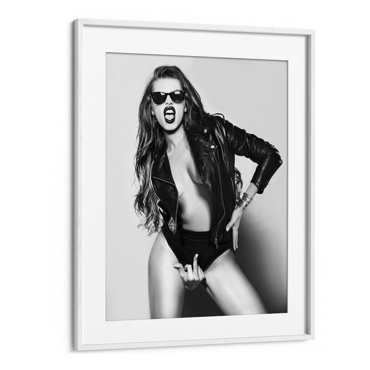 Bold and striking "EAT THIS, PHOTOGRAPHY PRINTS" by David Drake captures feminine power in fine art photography.
