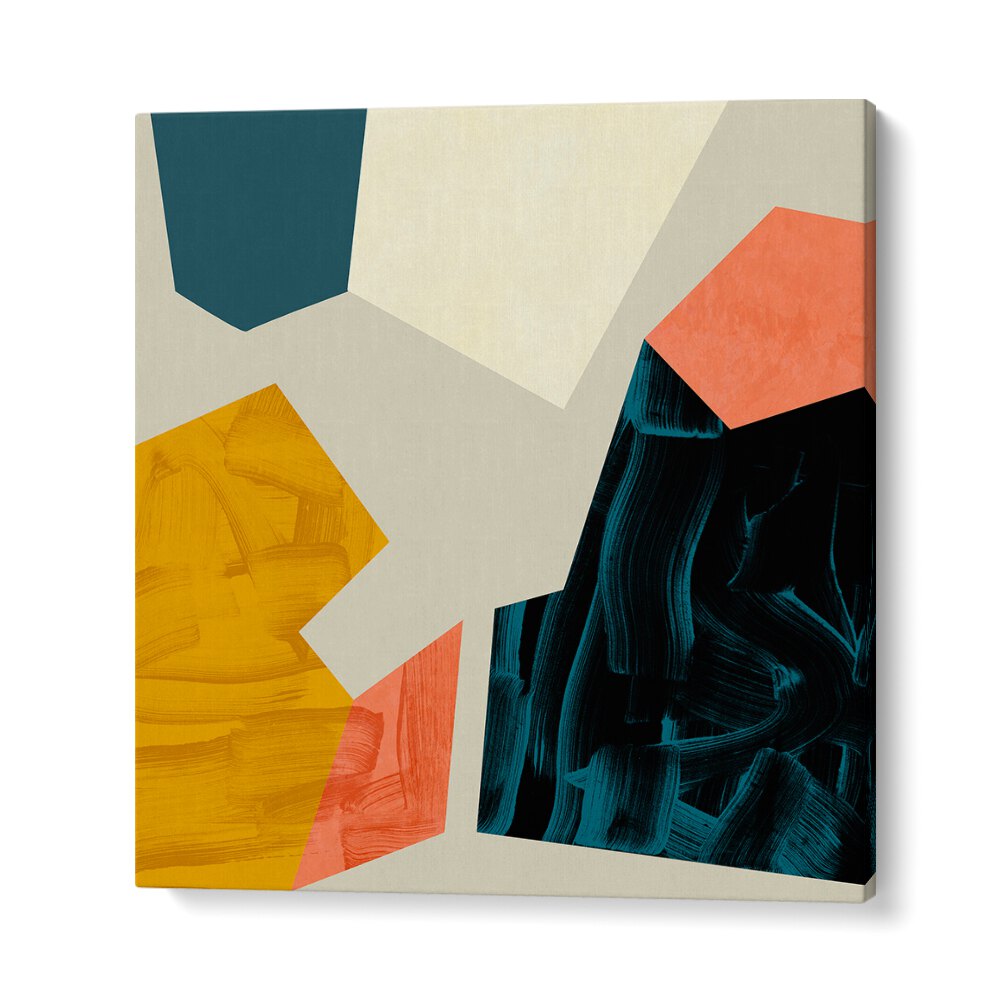 ECKEN III, ABSTRACT PAINTINGS by Ana Rut Bre captures elegance with vibrant colors and unique shapes for modern decor.