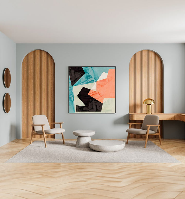 Elevate your space with ECKEN IV, ABSTRACT PAINTINGS by Ana Rut Bre, showcasing vibrant colors and modern design.