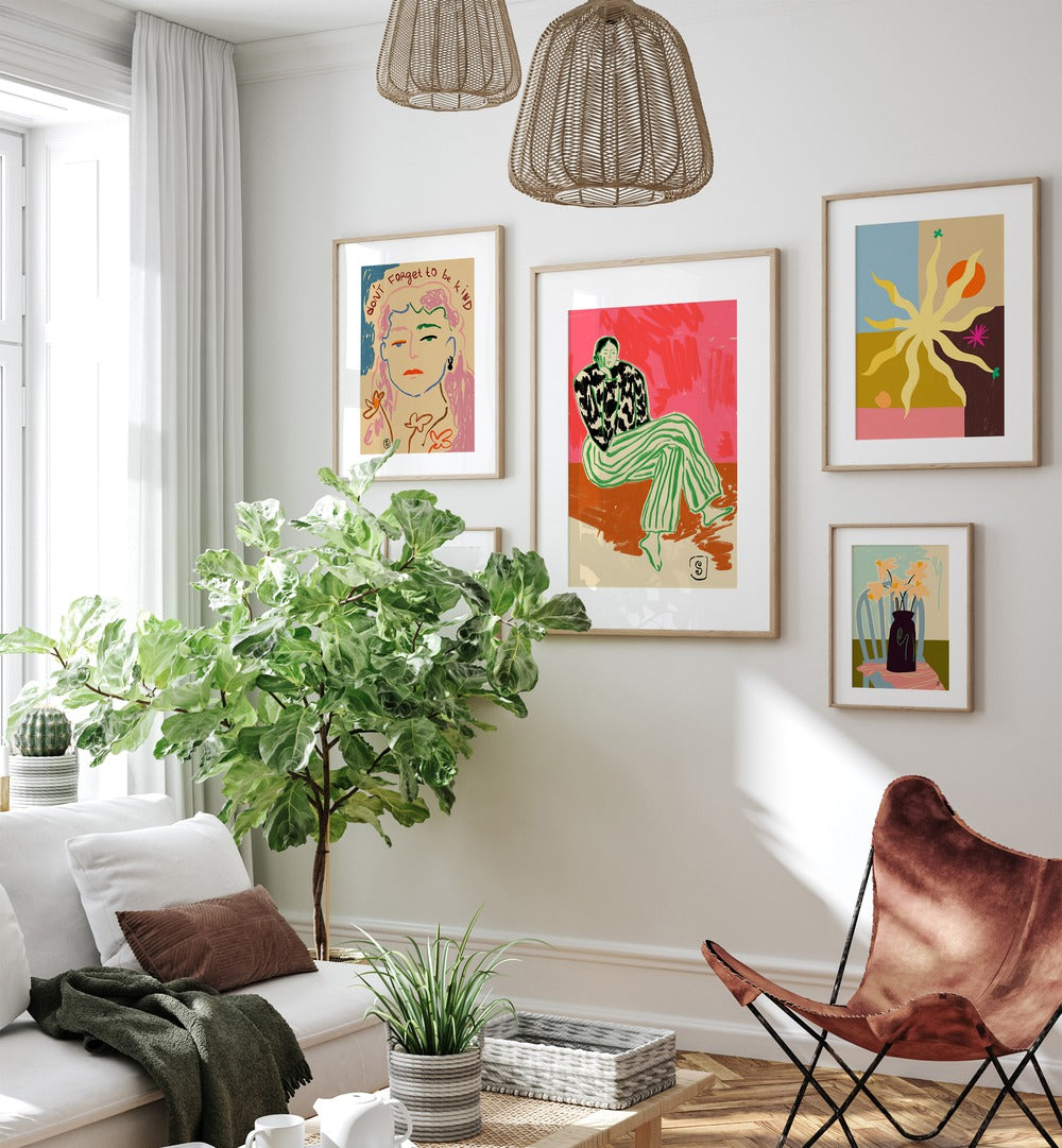 Transform your space with the vibrant ECLECTIC MUSE GALLERY WALL, showcasing modern art in stylish gallery walls.