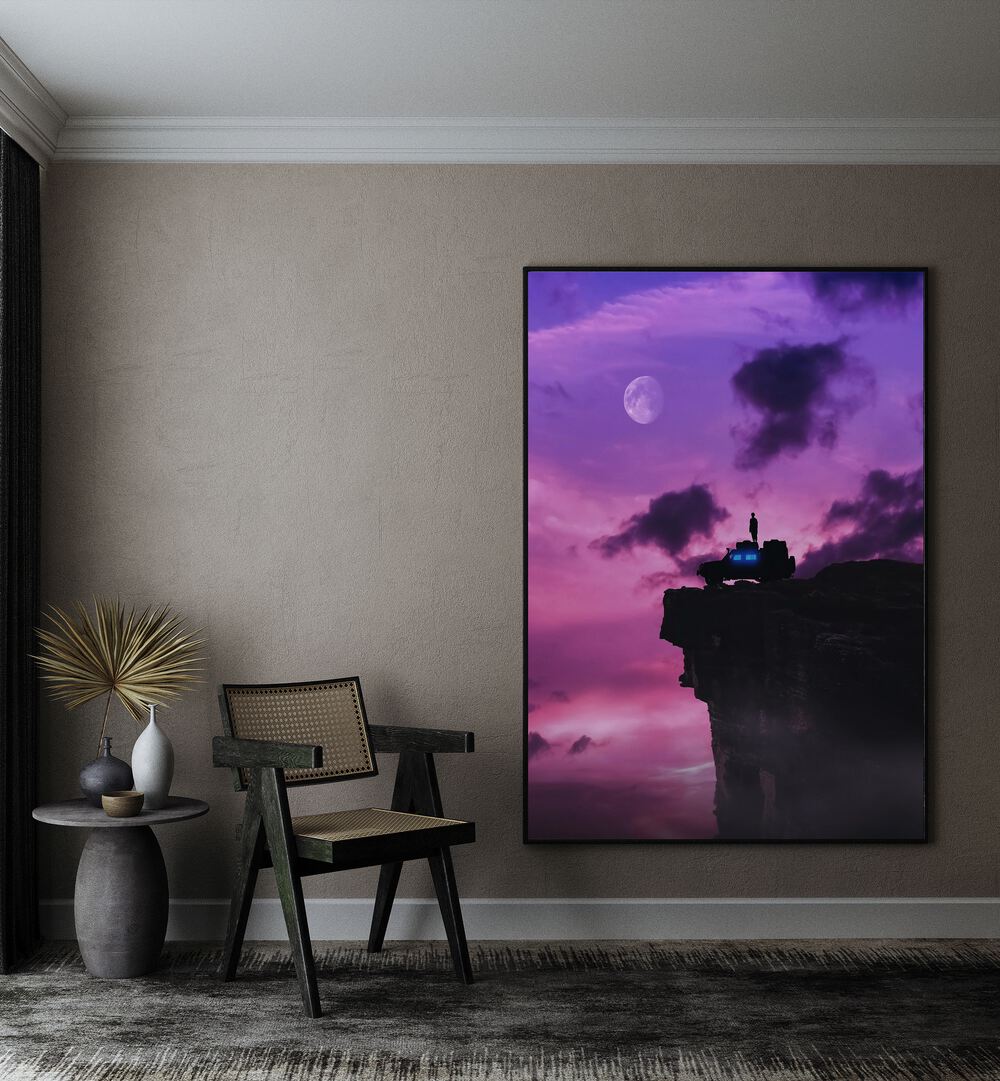Surreal art print "EDGE OF THE EARTH" by Ritvik Takkar adds enchanting imagination to any space.