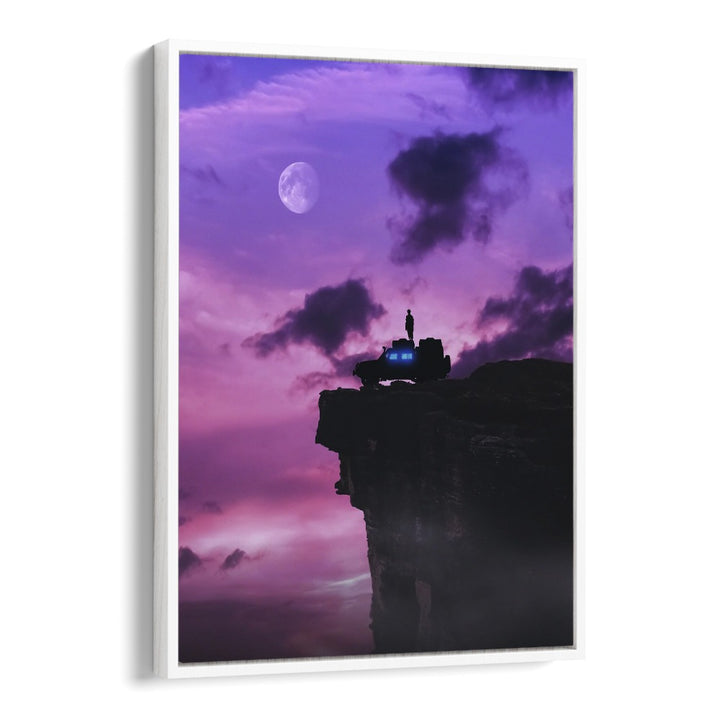 Explore the EDGE OF THE EARTH, SURREAL ART PRINTS by Ritvik Takkar, featuring a dreamy landscape and vibrant colors.