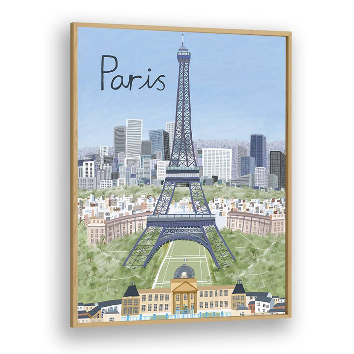 Eiffel Tower with Paris city skyline, a stunning travel poster by Carla Daly, perfect for adding charm to your space.