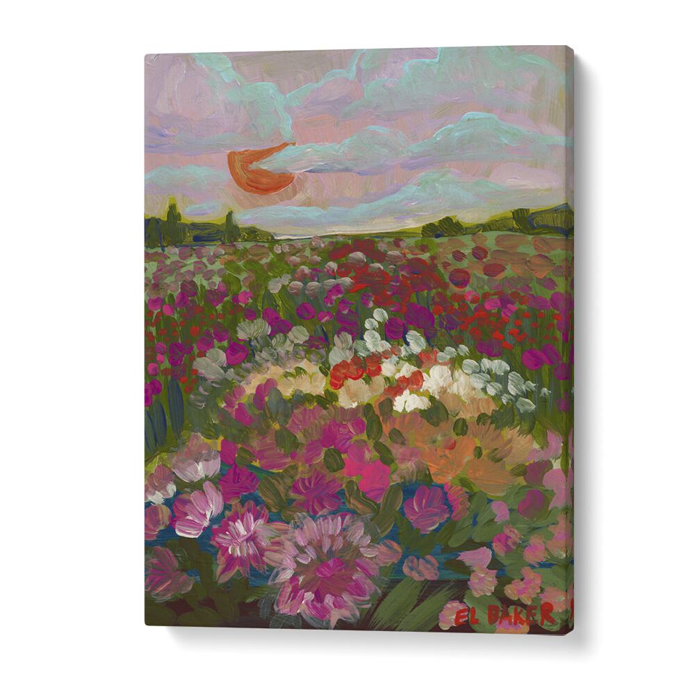 Vibrant CALIFORNIA FLOWER FARM , LANDSCAPE PAINTINGS by Eleanor Baker showcase the natural beauty of California's fields.