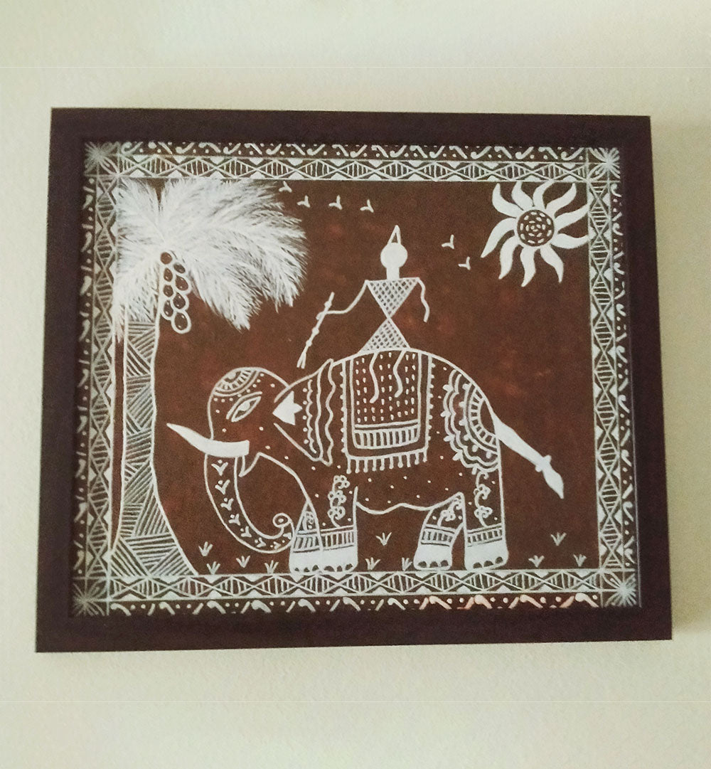 ELEPHANT AND MAHOUT , HANDMADE ARTWORKS