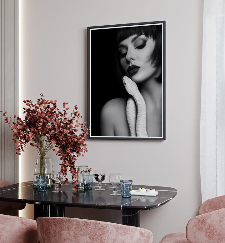Elegant "Embraces Lady" photography prints by David Drake showcase a striking blend of fashion and artistry.