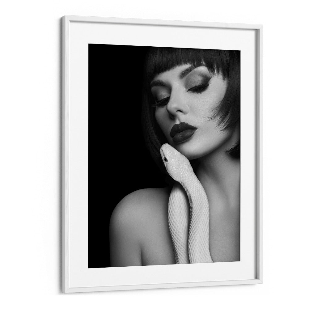 Elegant "Embraces Lady" photography prints by David Drake, showcasing a striking fashion-forward portrait.