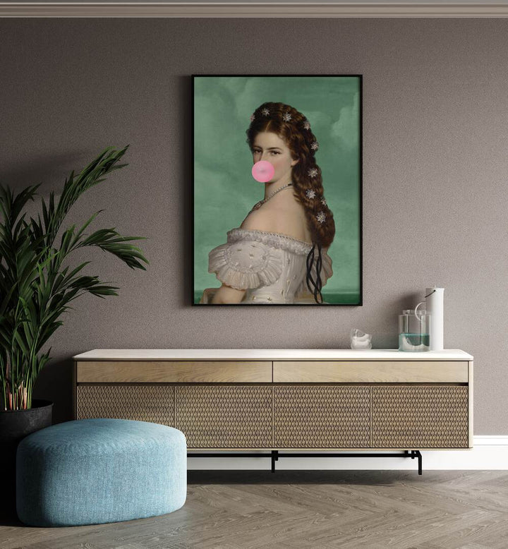 Empress Elisabeth Bubble Gum Portrait II, an elegant altered art print by Grace Digital Art Co, showcases modern charm.