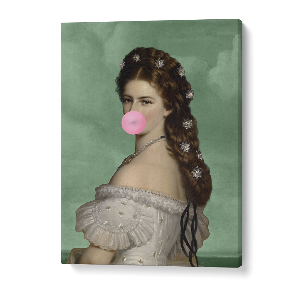 Elegant Empress Elisabeth Bubble Gum Portrait II, Altered Art Prints by Grace Digital Art Co, showcasing modern artistry.