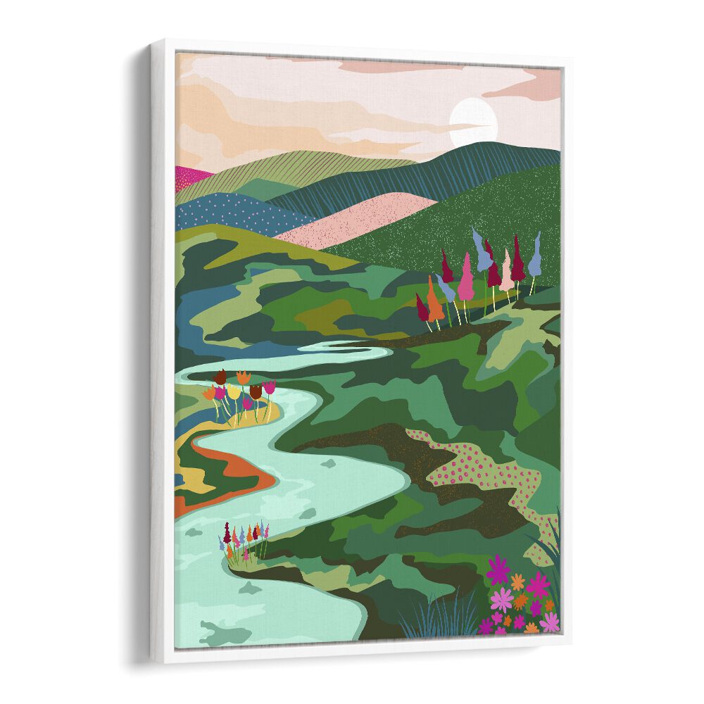 Transform your space with "Endless Love," vibrant landscape paintings by Uma Gokhale, showcasing serene natural beauty.