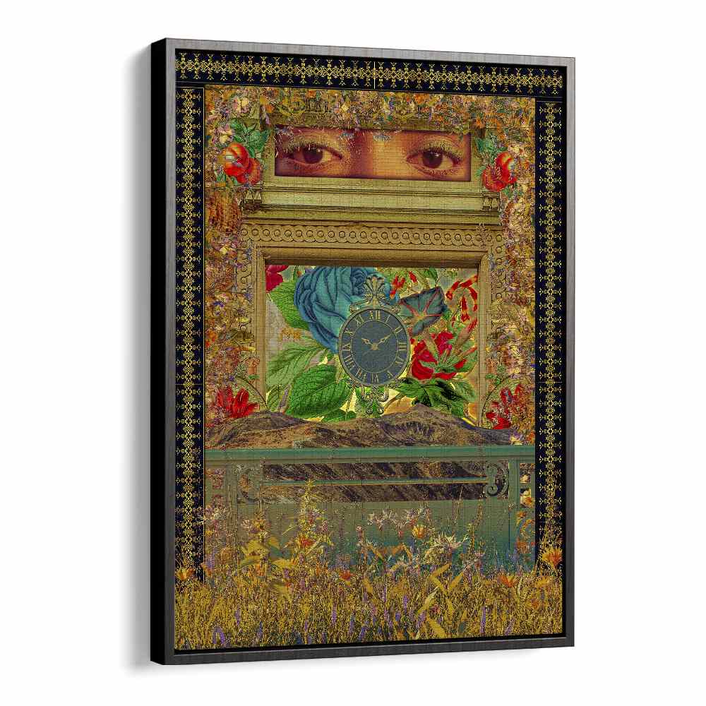Cosmo Zach's EVENT, SURREAL ART PRINTS showcase a vibrant, imaginative design in a black floater frame.