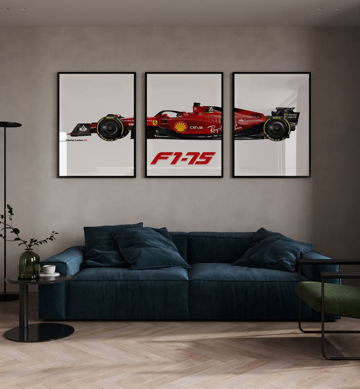 Display the F1 - 75 - CHARLES LECLERC 16, SET OF 3 PAINTINGS in your home for a touch of motorsport elegance.