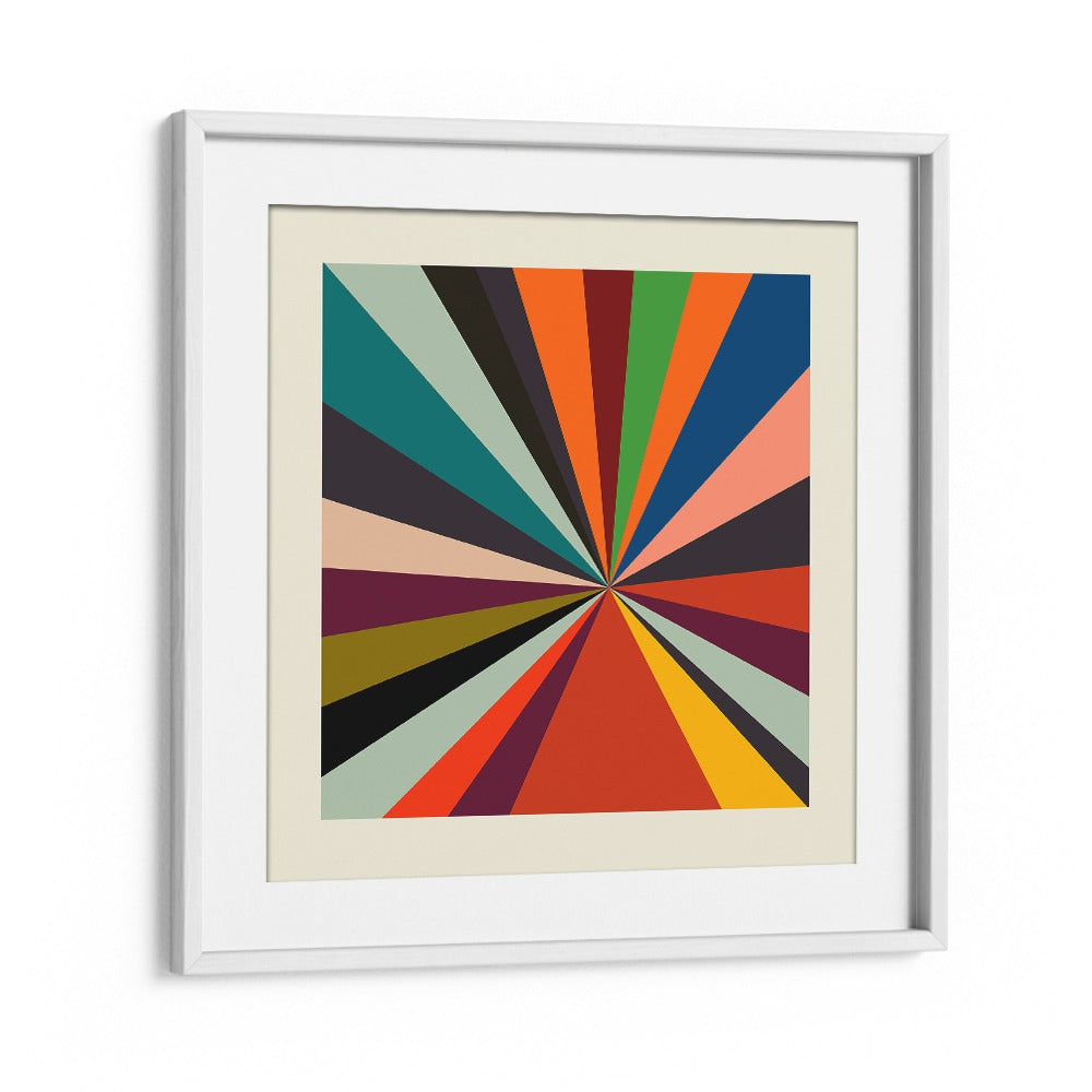 FACES STRIPES MINIMAL, ABSTRACT PAINTINGS in a stylish white frame, adding vibrant elegance to any space.