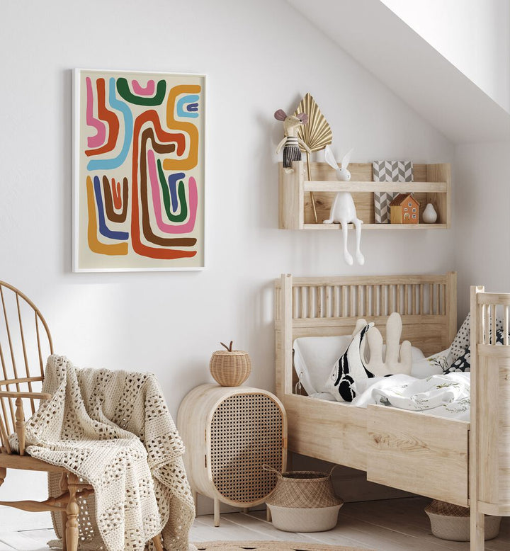 Feeling Flow, Abstract Art Prints Artwork in placed on a White Colored Wall
White Plain Frame
in the Kids Room