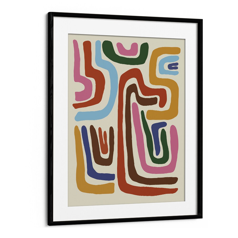 Feeling Flow, Abstract Art Prints Artwork in Black Frame With Mount