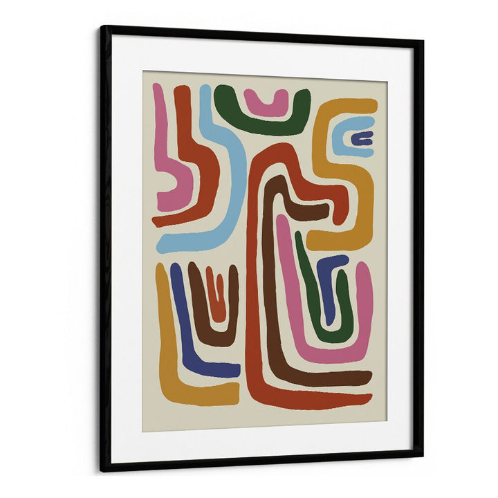 Feeling Flow, Abstract Art Prints Artwork in Black Frame With Mount