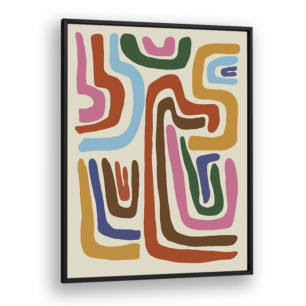 Feeling Flow, Abstract Art Prints Artwork in Black Plain Frame