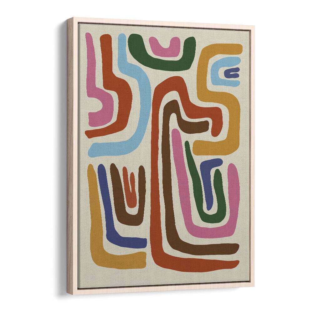 Feeling Flow, Abstract Art Prints Artwork in Oak Wood Floater Frame