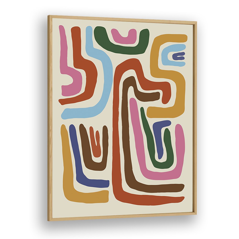Feeling Flow, Abstract Art Prints Artwork in Oak Wood Plain Frame