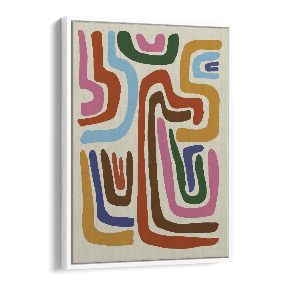 Feeling Flow, Abstract Art Prints Artwork in White Floater Frame