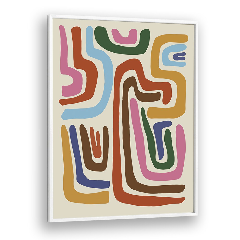 Feeling Flow, Abstract Art Prints Artwork in White Plain Frame