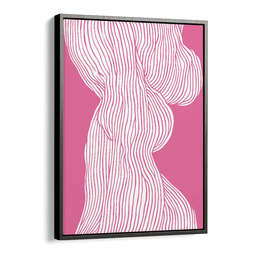 Fibers I (Pink) Fashion Art Artwork in Black Floater Frame