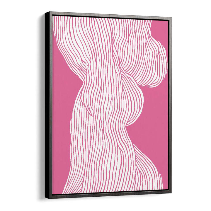 Fibers I (Pink) Fashion Art Artwork in Black Floater Frame