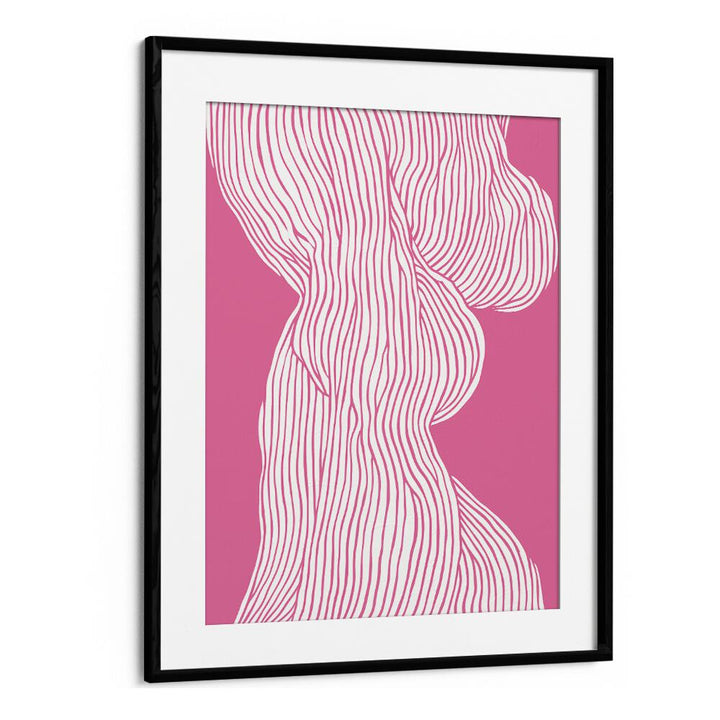 Fibers I (Pink) Fashion Art Artwork in Black Frame With Mount