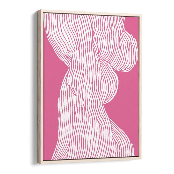 Fibers I (Pink) Fashion Art Artwork in Oak Wood Floater Frame
