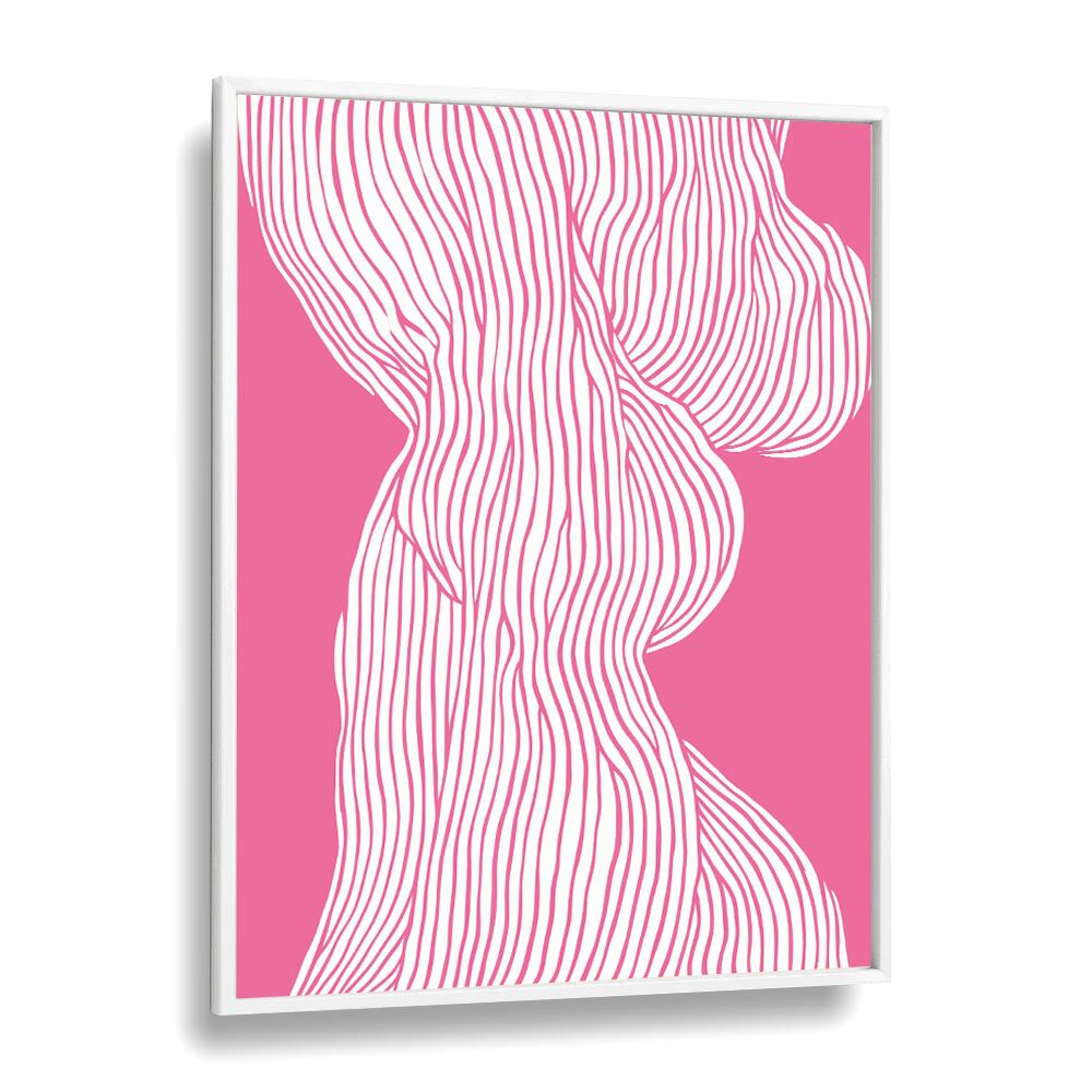 Fibers I (Pink) Fashion art Artwork in White Plain Frame