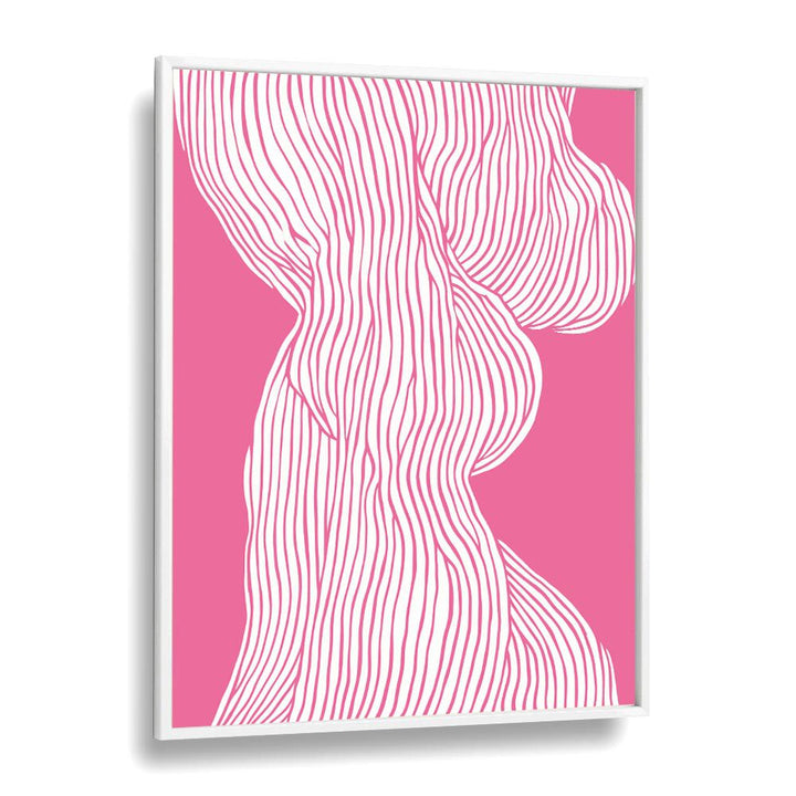 Fibers I (Pink) Fashion art Artwork in White Plain Frame
