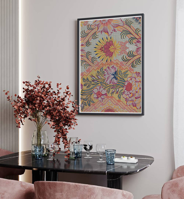 Brighten your decor with FIERY FLORAL I, FLORAL FLOWER PAINTINGS, showcasing vibrant blooms and energy for any space.