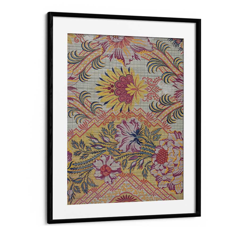 Stunning FIERY FLORAL I, FLORAL FLOWER PAINTINGS in a black frame, adding vibrant energy to any space.