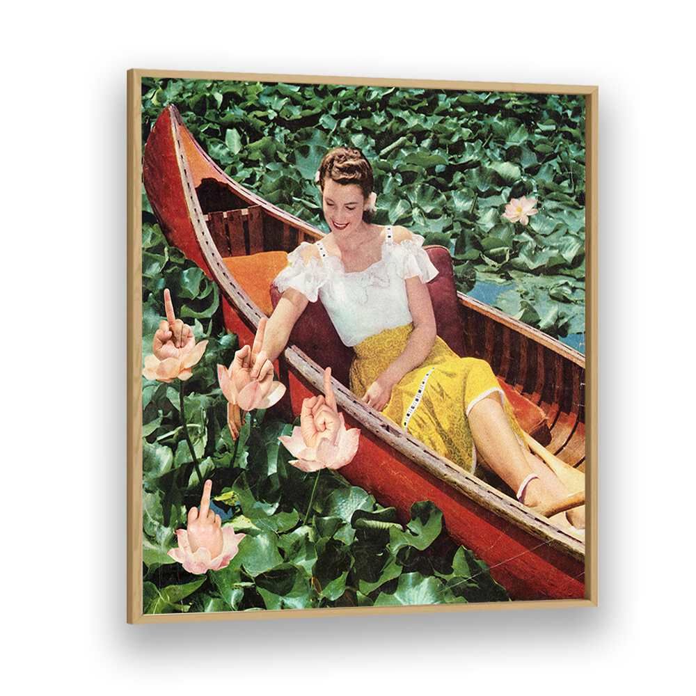 FINGER PETAL REVERIE, SURREAL ART PRINTS by Vertigo Artography showcases a whimsical scene with hands and lotus flowers.