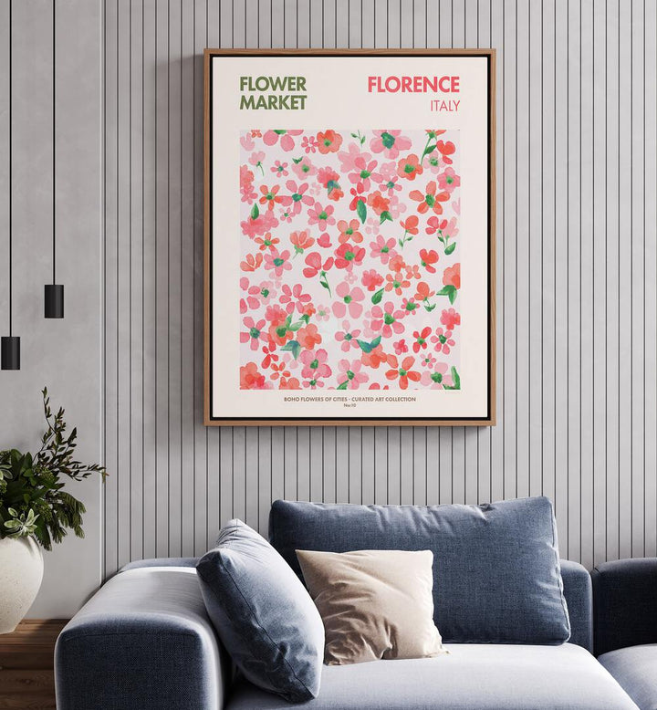 Bright floral patterns in "FLORENCE - FLOWER MARKET I FLORAL FLOWER PAINTINGS" enhance any modern living space.