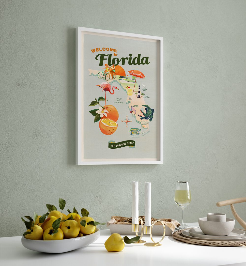 Vibrant FLORIDA, TRAVEL POSTERS showcasing the Sunshine State's culture and landscapes, perfect for home decor.