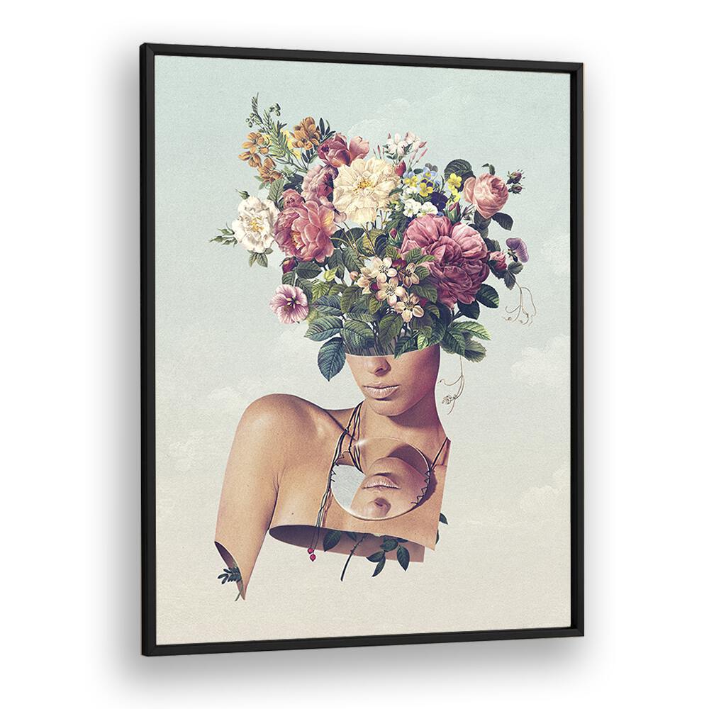 FLOWER ISM SURREAL PAINTING, SURREAL ART featuring vibrant floral elements, beautifully framed by Vertigo Artography.