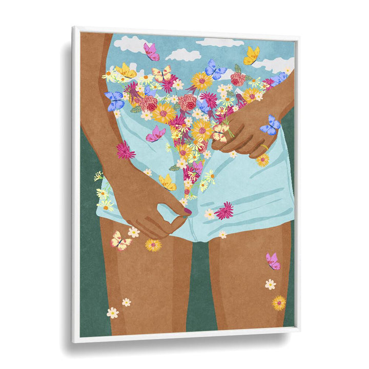 Vibrant "Flower Mood" fashion poster by Raissa Oltmanns, perfect for enhancing modern living spaces.