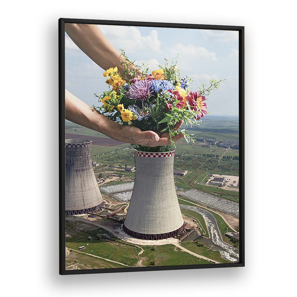 Surreal art prints featuring a flower plant in a striking frame, perfect for transforming your space by Vertigo Artography.